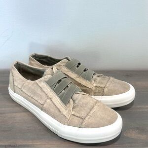 Gypsy Jazz Beige Canvas Slip On Fashion Sneakers Shoes Size 10